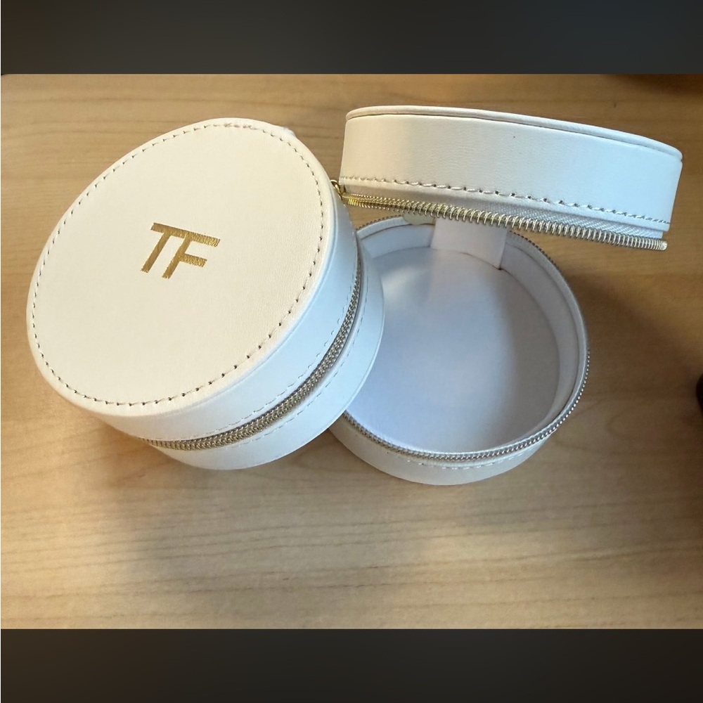 Tom Ford Round Pouch | Mini Zip Case | 3.5” x 3.5” | NWOT